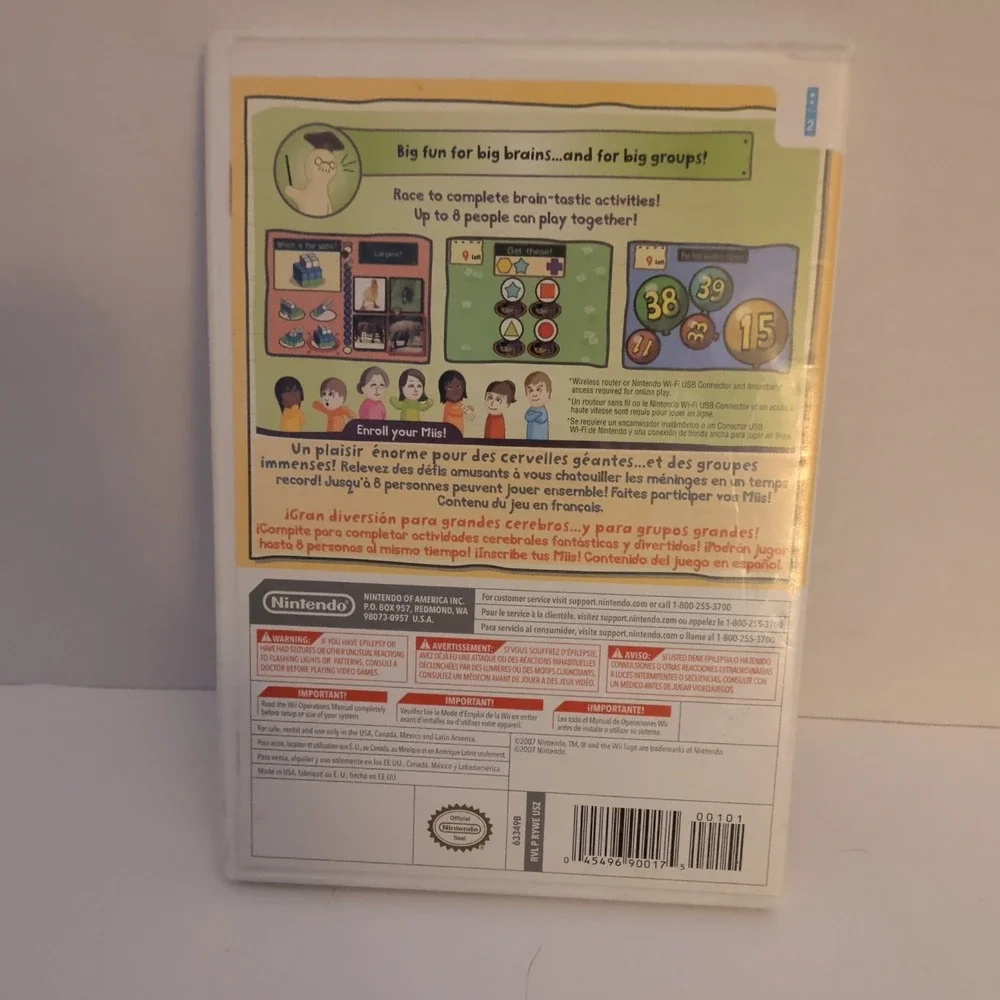 Big Brain Academy Wii Degree Nintendo Wii Game RVL-P-RYWE-USZ Disc & Case